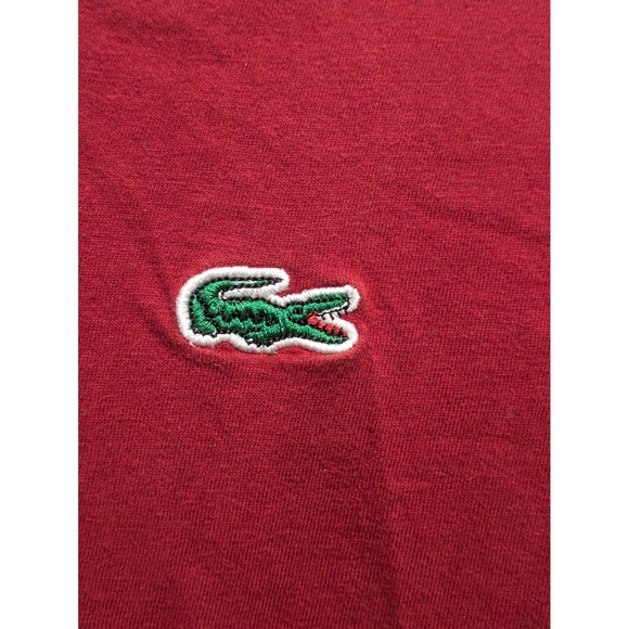 Lacoste Men's XL Red Short Sleeve Crew Neck T-Shirt Embroidered Crocodile Logo - Picture 4 of 6